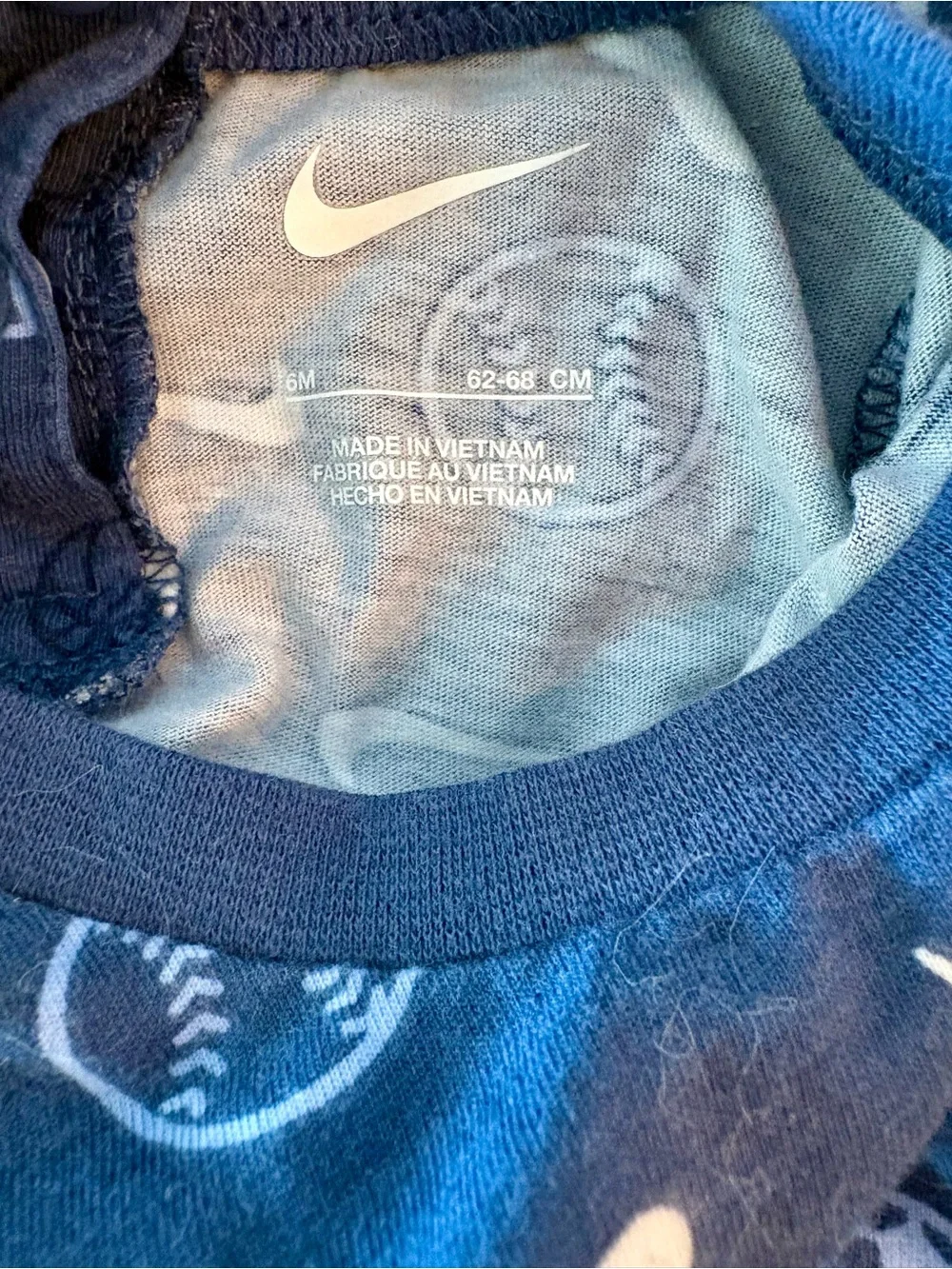 Nike Navy Sports Ball Print Baby One-Piece